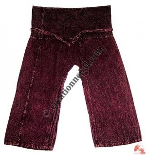 Shyama cotton stone wash wrapper pant-maroon
