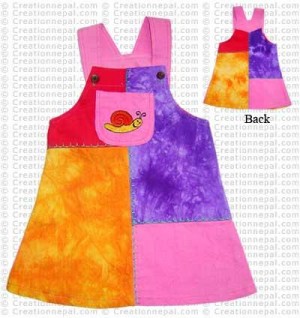 Patch-work kids Dungaree dress2