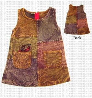 Stone-wash cotton dress