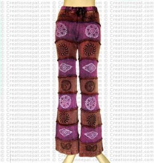 Stonewash-printed rib trouser
