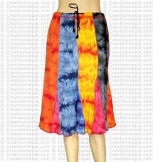 Umbrella botton mid-length skirt