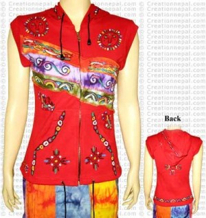 Sleeveless hooded jacket
