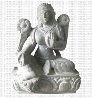 Green Tara - 8'' stone statue