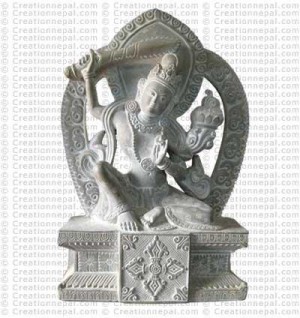 Manjushree - 9'' stone statue