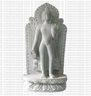 Standing Buddha - 12'' stone statue