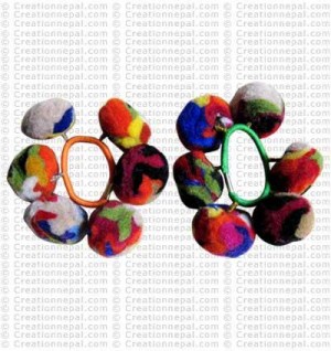 Raw felt balls hair band
