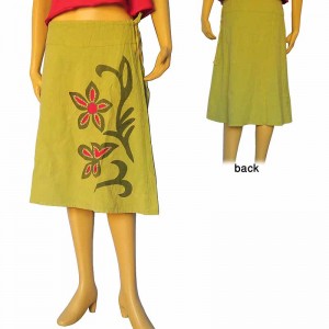 Crochet flower patch skirt