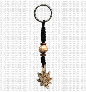 Peace leaf key ring
