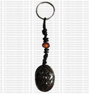 Endless knot key ring-brown