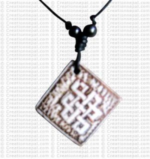 Square Endless knot art amulet
