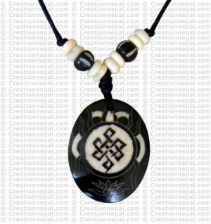 Oval Endless knot art amulet
