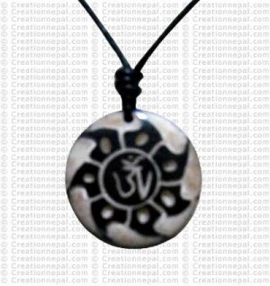 Tibetan OM fire art amulet