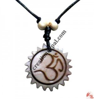 Sanskrit OM wheel amulet