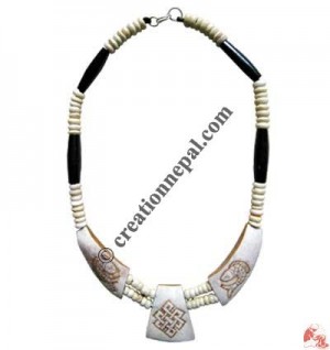 Fish and knot carved art necklace