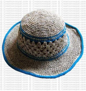 Hemp + cotton wire round hat2