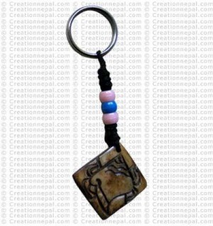 Bone carved key chain 17