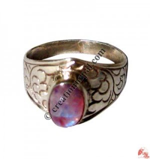 Carved silver finger ring1