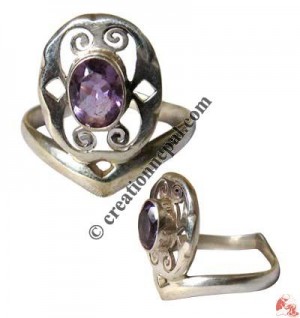 Crown design silver finger ring