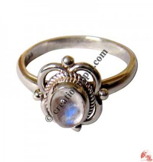 Flower silver finger ring