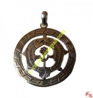 Auspicious fish silver pendant