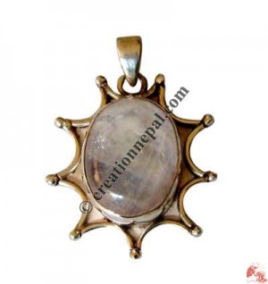 9-corner star Moonstone pendant