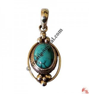 Turquoise silver pendant5