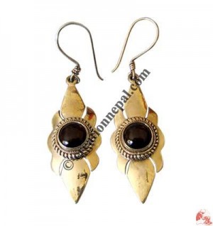 Garnet silver ear rings