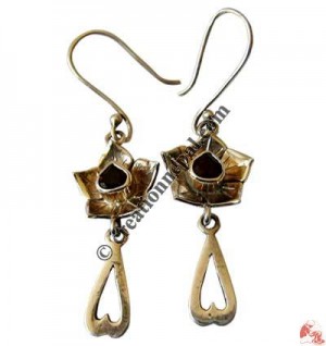 Heart-flower silver ear rings1