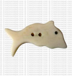 Fish shape bone button (packet of 10)