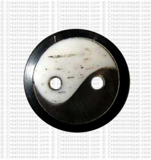 Ying-Yang small bone button (packet of 10)