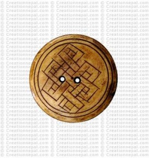 Endless knot bone button (Packet of 10)