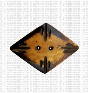 Parallel shape bone large button (packet of 10)