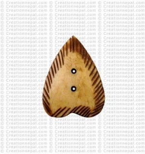 Heart shape bone large button (packet of 10)