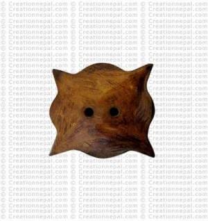 Cat shape bone button (packet of 10)