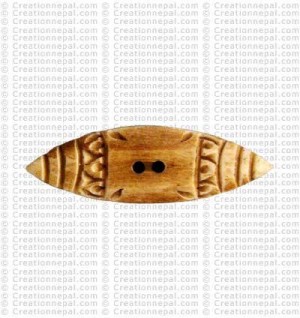Boat shape bone button (packet of 10)