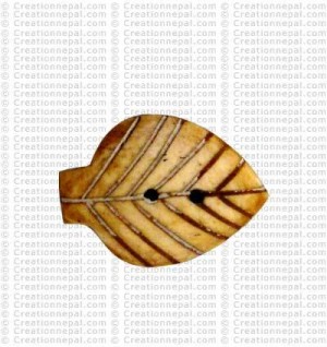 Light color leaf bone button (packet of 10)