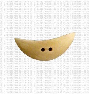 Half-moon shape bone button (Packet of 10)