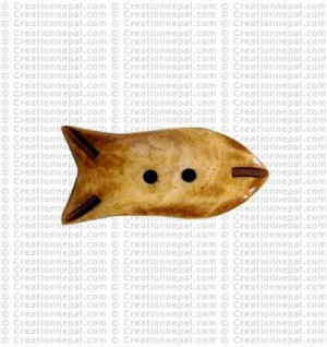 Fish shape bone button3 (packet of 10)