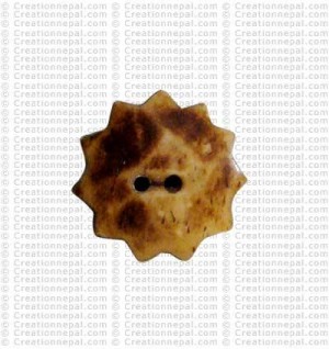 Wheel shape bone button (packet of 10)