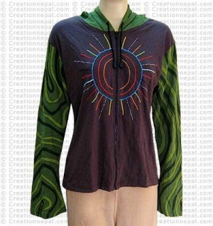 Hand embroidered hooded top2