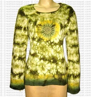 Tie-dye sun print rib t-shirt