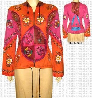 Patch-work painted hooded jacket