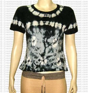 Black and white tie-dye t-shirt