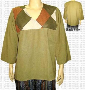 Upper front patch cotton top