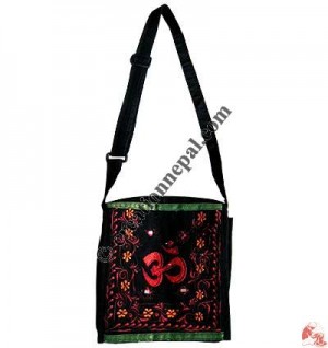 Om Emb cotton shoulder bag