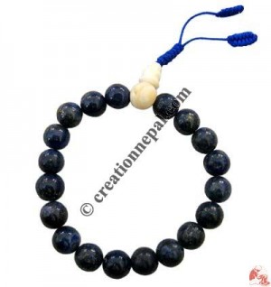 Lapis 10 mm 19 beads wristband