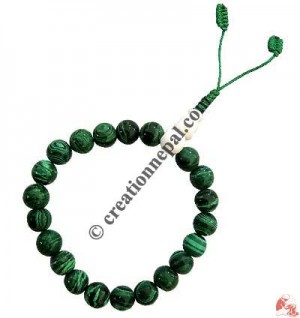 Malachite 9 to10 mm 21 beads wristband
