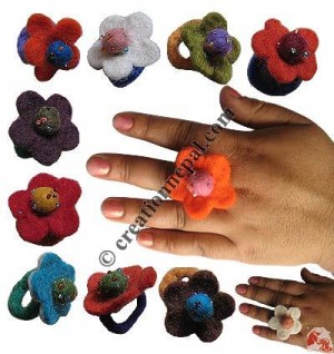 Felt flower ring