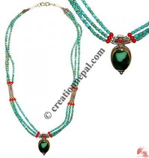Turquoise necklace with turq-silver pendant