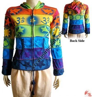 Multiple color full spray print rib jacket